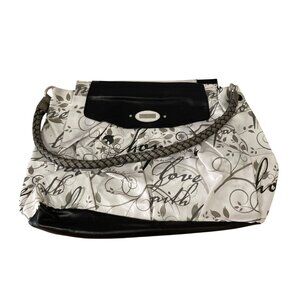 Miche Hope Prima Shell Black White Love Faith Faux Leather Bag w Rope Strap